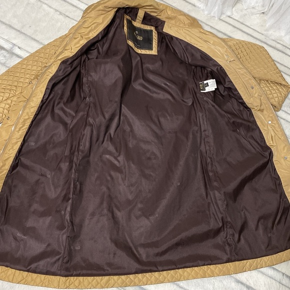 Post card quilted high quality trench coat in colour gold! Outerwear Size 6 - Picture 16 of 17